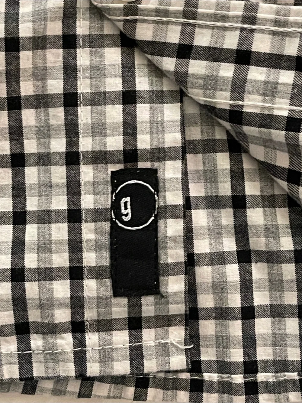 Gymboree Classic Boys Black Gray & White Checked Button-Down Shirt SZ L